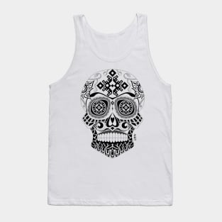 skeleton face in smile with the death ecopop mexican pattern Tank Top